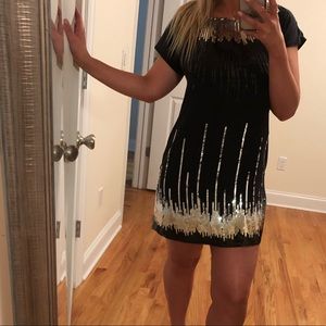 BCBG MaxAzria shift dress with sequin detail!